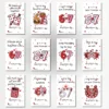 Grid display of all 12 unique printable Valentine card designs including dice, calculator, magnets, and burger themes for kids.