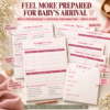 birth preferences and hospital bag planner pages from a pregnancy to motherhood journal
