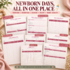 newborn daily planner printable with feeding, pumping, diaper, sleep and baby health tracking pages