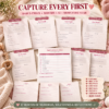 baby first year journal printable with first smile, first laugh, first tooth, first word and milestone pages